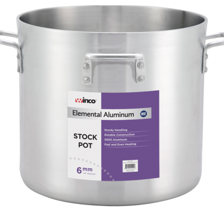 Winco  ALHP-140  Elemental Aluminum Stock Pot, 140 qt., 23-5/8'' x 19-5/8''