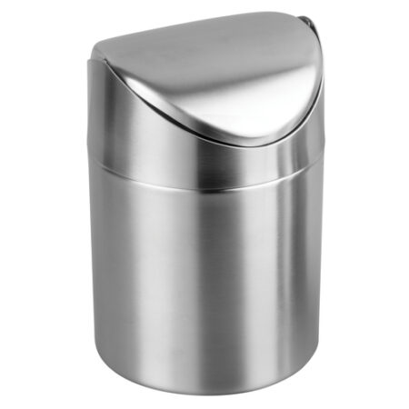 Winco  DDSF-101S  4-3/4''Dia x 6''H Mini Swing Waste Can, Stainless Steel