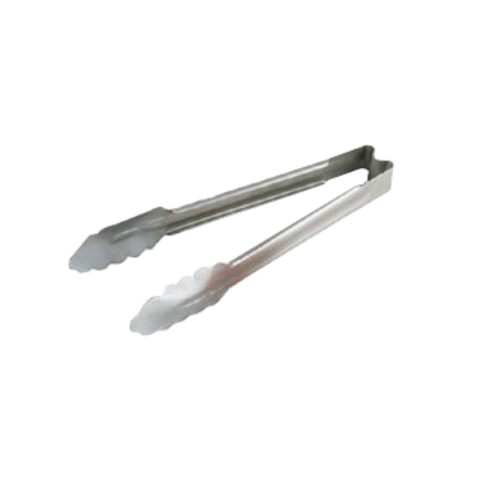 Vollrath  4780910  Utility Tongs, 9-1/2'', scalloped teeth, springless, stainless steel