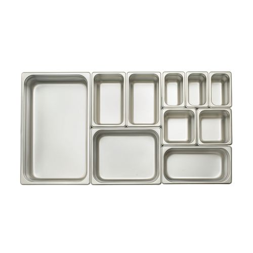Winco  SPJL-402  Anti-jam Steam Pan, 1/4 Size, 2-1/2'', 25 Ga S/S
