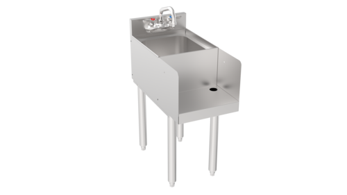 Krowne Metal  18-12BD  Silver Series Blender Dump Sink, 12'' W x 22.5'' D, 12''D x 10''W x 7''H bowl size with 4'' center wall mount faucet
