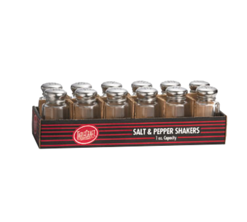 TableCraft Products  C150-12  1 oz Paneled S&P Shaker, Stainless Steel Tops