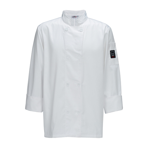 Winco  UNF-6WM  Signature Chef Tapered Chef Men's Jacket, White, M