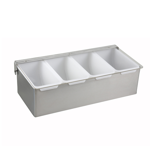 Winco  CDP-4  Condiment Holder, 4 Compartment, S/S Base