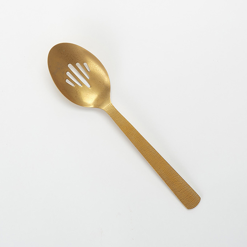 American Metalcraft  GVHSS10  SLOTTED SPOON, VINTAGE GOLD, HM, 10''L country of origin-INDIA