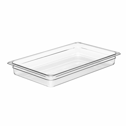 Cambro  12CW135  Camwear Food Pan, 8.9 qt., 2-1/2'' deep, full size, polycarbonate, clear