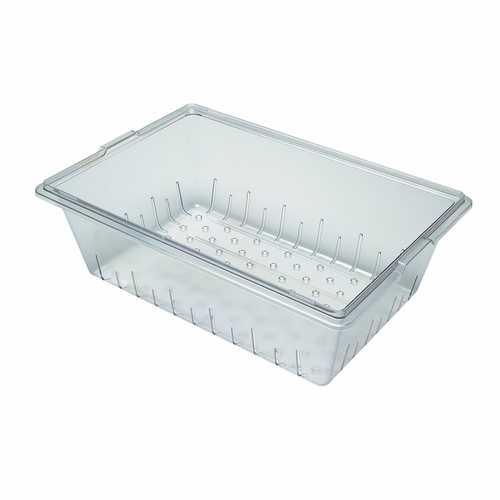 Cambro  18268CLRCW135  Colander, 8'' deep, for food storage boxes, fits 18'' x 26'' x 9'' and deeper, polycarbonate, clear