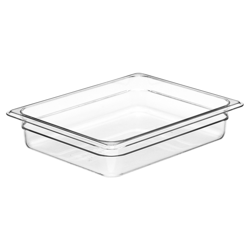 Cambro  22CW135  Camwear Food Pan, 4.1 qt., 2-1/2'' deep, 1/2 size, polycarbonate, clear