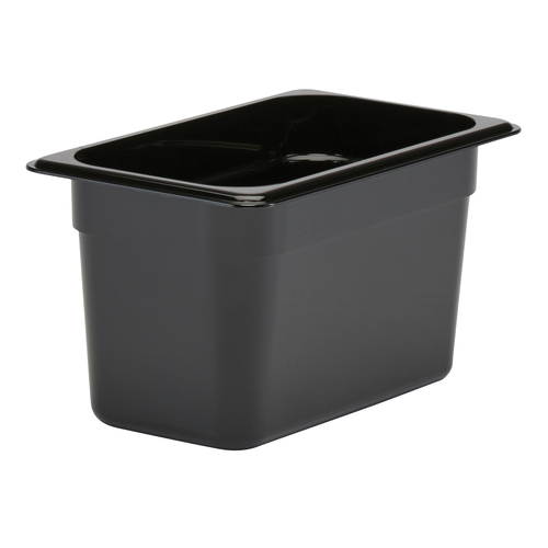 Cambro  46CW110  Camwear Food Pan, 3.9 qt., 6'' deep, 1/4 size, polycarbonate, black