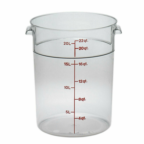 Cambro  RFSCW22135  Camwear Storage Container, round, 22 qt., polycarbonate clear