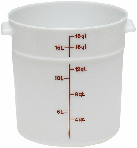 Cambro  RFS18148  Storage Container, round, 18 qt., natural white, polyethylene