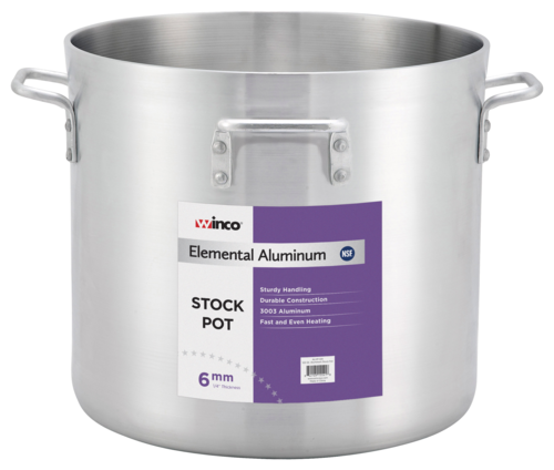 Winco  ALHP-140  Elemental Aluminum Stock Pot, 140 qt., 23-5/8'' x 19-5/8''