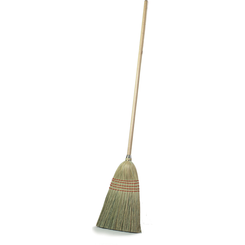 CFS Brands  4135200  Flo-Pac Parlor Corn Broom, 55'' tall, 12'' wide, 4-sew stitching, wood handle