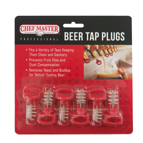 Chef Master  90216  Beer Tap Plugs, nylon bristles, 6 each per pack