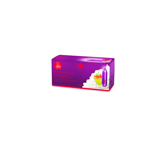 ISI North America  072499  iSiProfessional N2O Cream Charger for 140301, 160301, 163001, 170301, 173001, 180101 & 1805001, purple (24 each per pack)