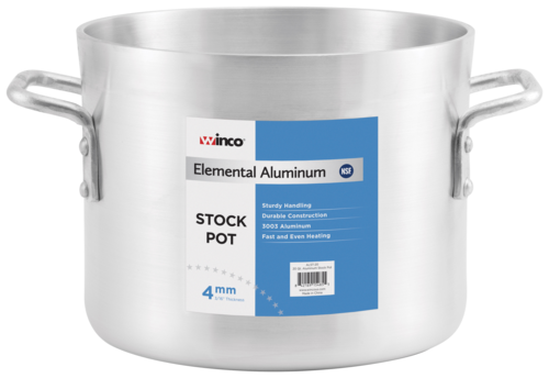 Winco  ALST-32  Elemental Aluminum Stock Pot, 32 qt., 14-1/8'' x 13''