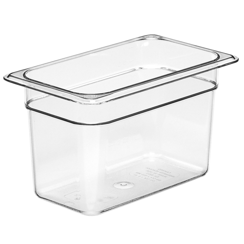 Cambro  46CW135  Camwear Food Pan, 3.9 qt., 6'' deep, 1/4 size, polycarbonate, clear