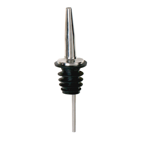 Winco  PPM-4  Metal Pourers, Tapered Spout, Black Plastic Stopper