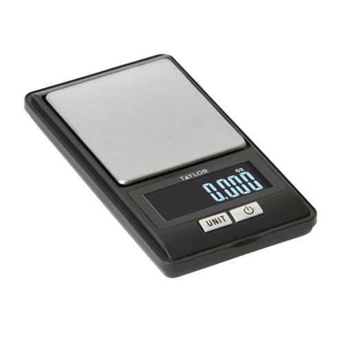 Taylor Precision 1250BKT21 Digital Scale, 16 oz x 0.005 oz / 500 g x 0.01
