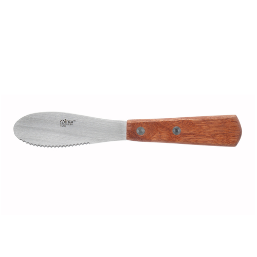 Winco TN713 Sandwich Spreader, Wooden Hdl, 3-3/4'' x 1-3/16'' Blade