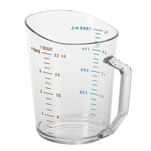 Cambro 100MCCW135 Camwear Measuring Cup, 1 qt., polycarbonate, clear