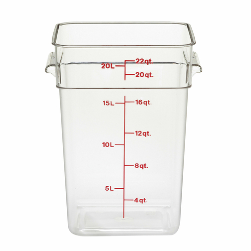 Cambro 22SFSCW135 CamSquare Food Container, 22 qt., polycarbonate, clear