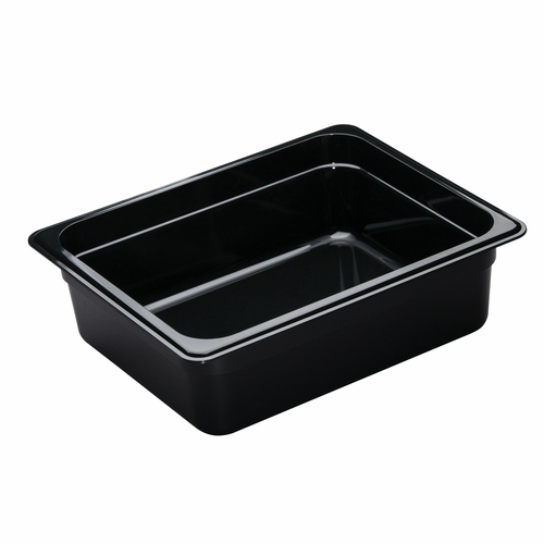 Cambro 24CW110 Camwear Food Pan, 6.3 qt., 4'' deep, 1/2 size, polycarbonate, black
