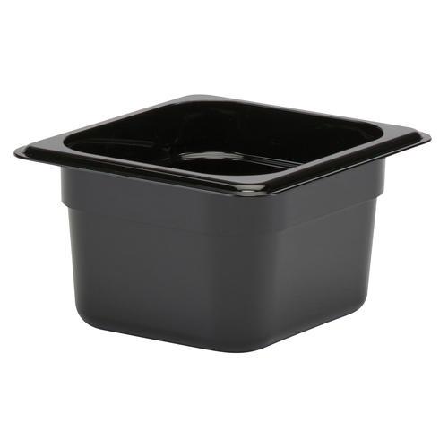 Cambro 64CW110 Camwear Food Pan, 1.6 qt., 4'' deep, 1/6 size, polycarbonate, black