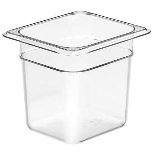 Cambro 66CW135 Camwear Food Pan, 2.4 qt., 6'' deep, 1/6 size, polycarbonate, clear