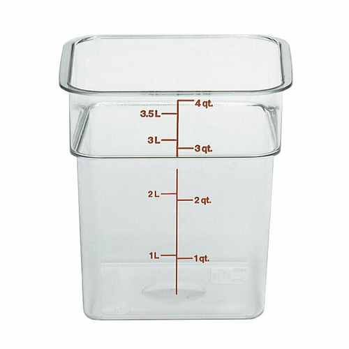 Cambro 4SFSCW135 CamSquare Food Container, 4 qt., polycarbonate, clear, NSF