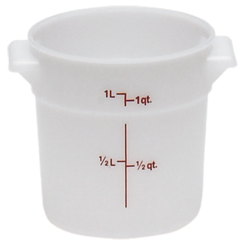Cambro RFS1148 Storage Container, round, 1 qt., natural white, polyethylene