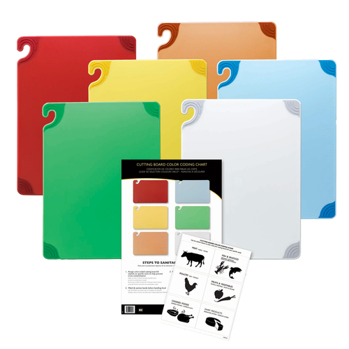 CFS Brands CBG182412YL Saf-T-Grip Cutting Board with hook, 18'' x 24'' x 1/2'', co-polymer, yellow