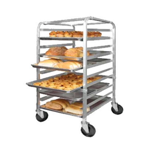 Winco  ALRK-10  Sheet Pan Rack, Half-Height, 10-Tier, 3'' Spacing, Aluminum, KD, No Break, NSF