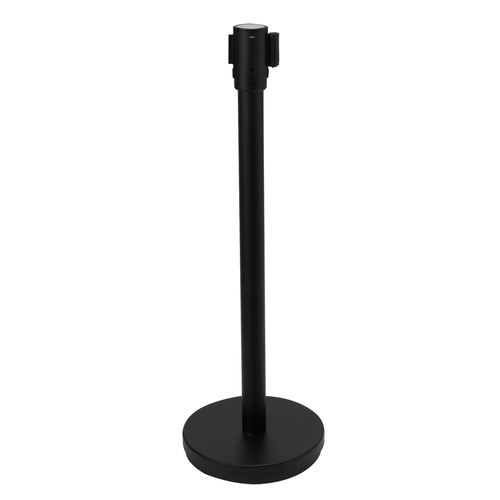 Winco  CGS-38K  36'' Stanchion Post, Black, 6-1/2' Retractable Belt