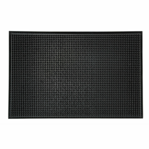 Winco  BM-1812K  Bar Service Mat, 18'' x 12'', Black