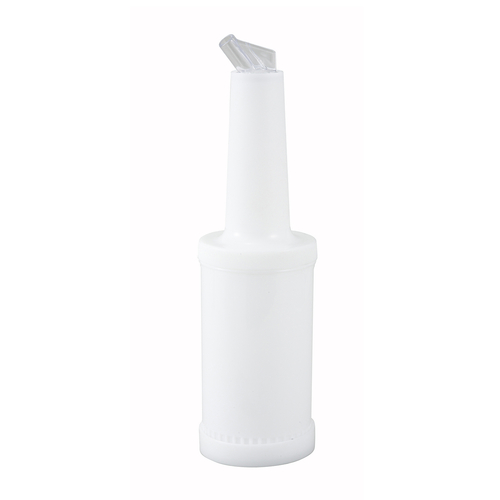 Winco  PPB-1W  1qt Liquor/Juice Pour Bottle, White Spout & Lid