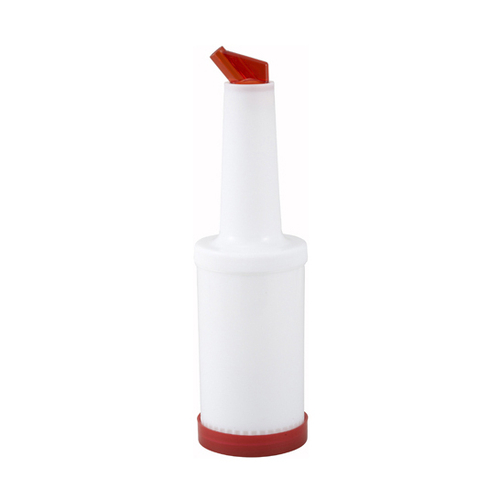 Winco  PPB-2R  2qt Liquor/Juice Pour Bottle, Red Spout & Lid