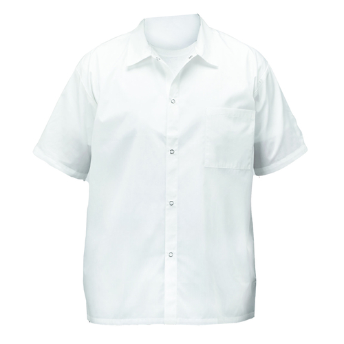Winco  UNF-1WXL  Signature Chef Chef Shirt, Short Sleeve, White, XL