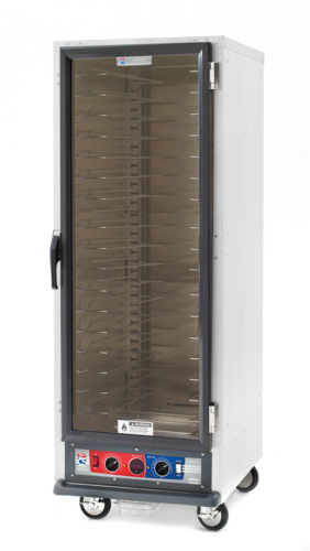 Metro  C519-CFC-U  C5 1 Series Heated Holding & Proofing Cabinet, mobile, full height, non-insulated, clear polycarbonate door, universal wire slides, 120v, NEMA 5-20P