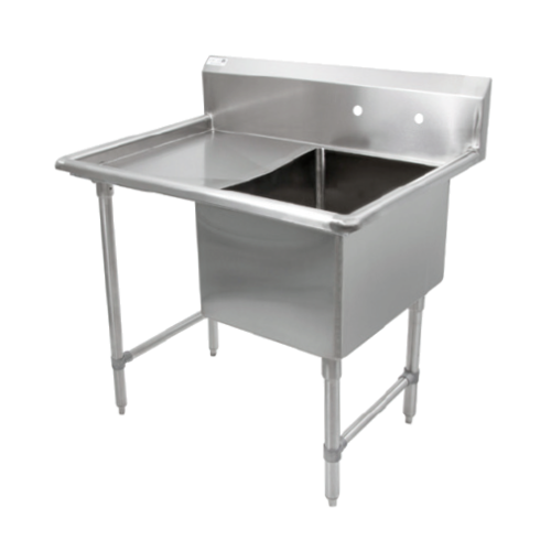 John Boos 1B244-1D24L-X Sink, 1-compartment, 52''W x 29-1/2''D overall size, 24''W x 24'' bowl, 24'' left drainboard, 16/300 stainless