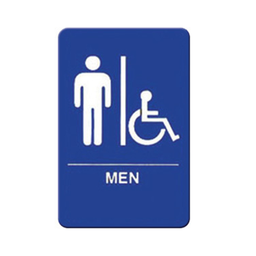 Winco  SGNB-652B  Information Sign, ''Men/Accessible'', 6'' x 9'', Braille