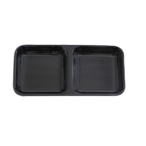 Thunder Group  19002BK  4 OZ, 6'' X 3'' TWIN SAUCE DISH, BLACK