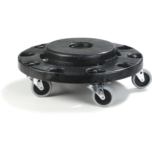 CFS Brands 3691103 Bronco Container Dolly, round, fits 20, 32, 44 & 55 gal containers, polyethylene, black