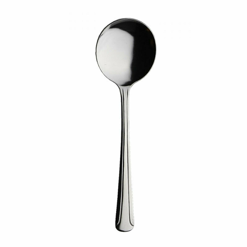 Libertyware  DOM15  Dominion Bouillon Spoon, 6'', heavy, 18/0 stainless, vibro finish