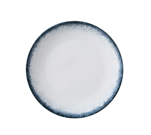 Yanco  MR-710  Mars Coupe Round Plate, 10-1/4'' dia., white and blue, chinaware