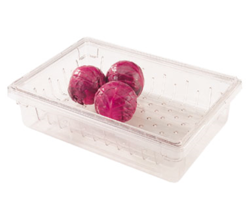 Cambro  1826CLRCW135  Colander, 5'' deep, for food storage boxes, fits 18'' x 26'' x 6'' and deeper, polycarbonate, clear