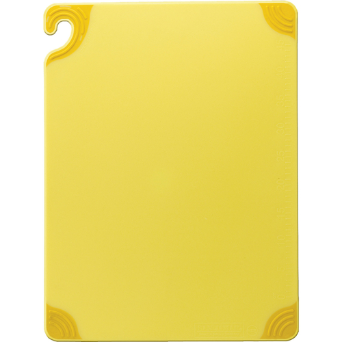 CFS Brands CBG182412YL Saf-T-Grip Cutting Board with hook, 18'' x 24'' x 1/2'', co-polymer, yellow