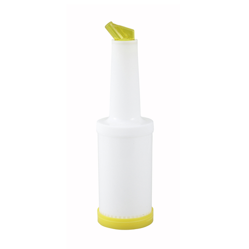 Winco  PPB-1Y  1qt Liquor/Juice Pour Bottle, Yellow Spout & Lid