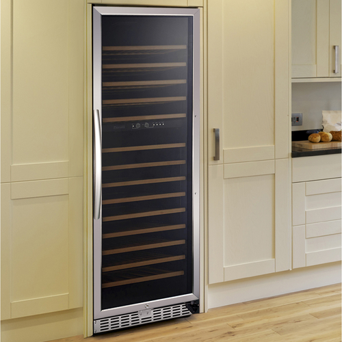 Eurodib USF168D Eurodib Wine Cabinet, (154) bottle capacity, dual temperature zones, glass door, black finished sides, 110v - Image 2