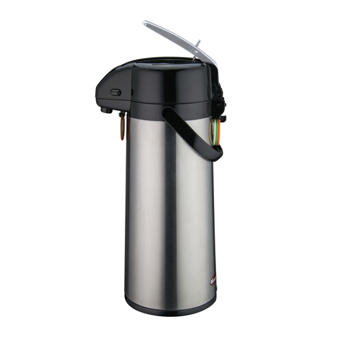 Winco AP-825 2.5L Glass Lined Airpot w/Lever Top, S/S Body